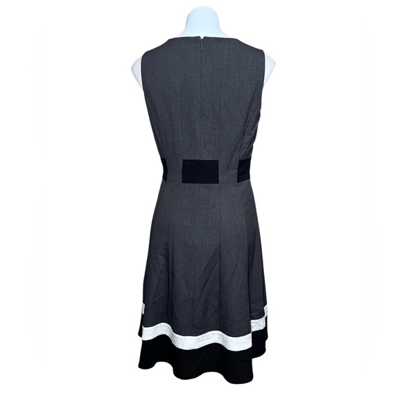 Calvin Klein dress sz 8 gray/White A-line knee length office church - Picture 4 of 6